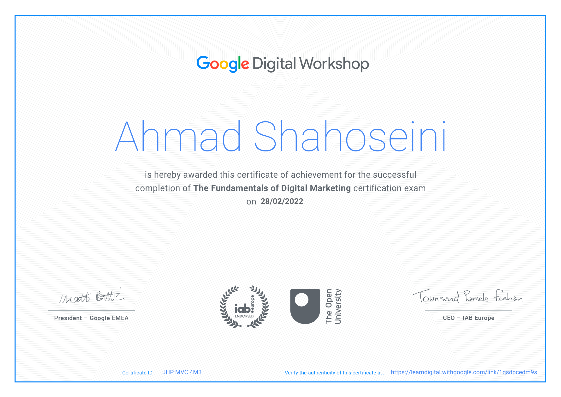certificate